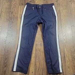 Lauren Ralph Lauren Active Pants Womens 12 Blue White Stripe Chino  Ankle